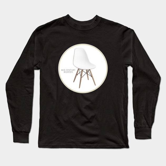 Mid-Century Modern White Chair Long Sleeve T-Shirt by Tio Jaime